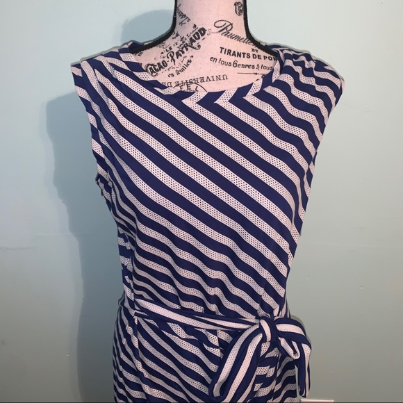 Guess Haley Dress Blue & Ivory Stripes NWT Size 12 - Picture 9 of 15